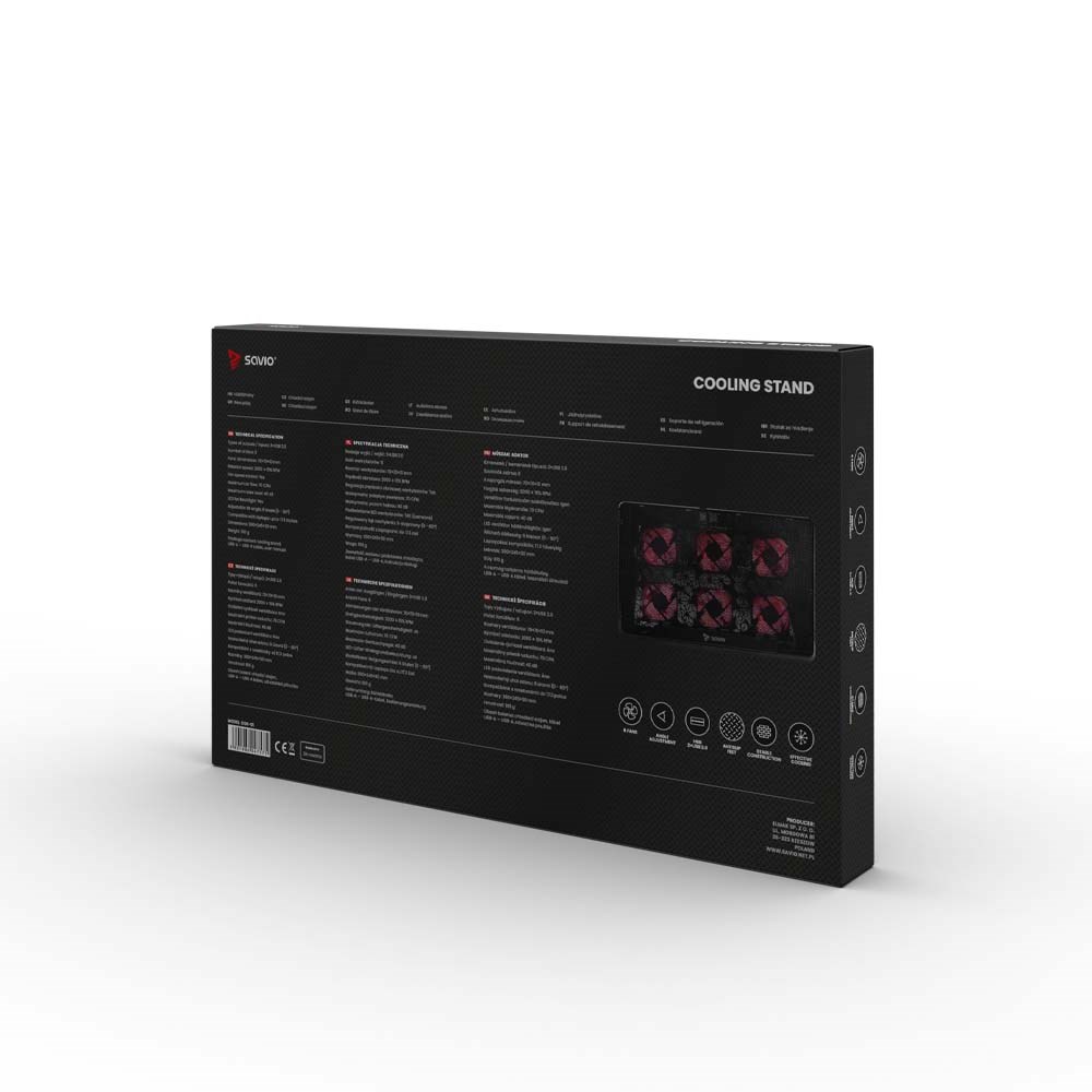 SAVIO PODSTAWKA CHŁODZĄCA POD LAPTOP COS-01 - obrazek 2
