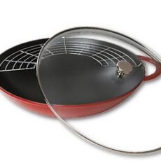 Wok żeliwny z pokrywką Staub - Czerwony, 37 cm