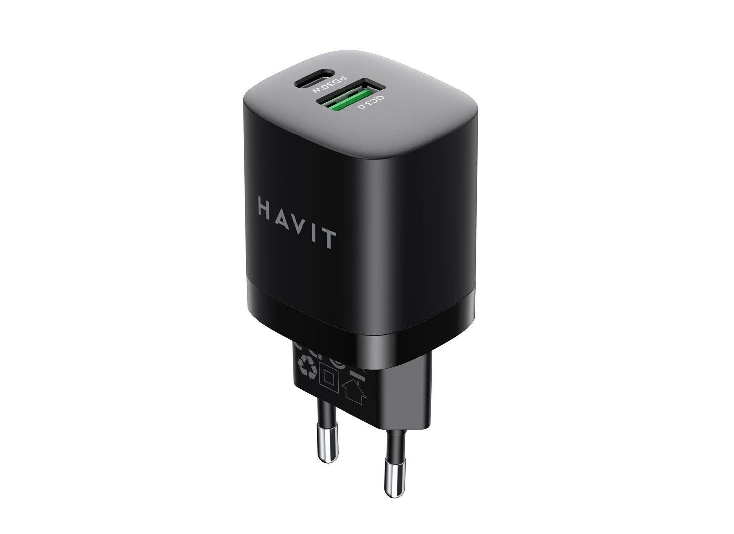 Ładowarka Havit USB-A+USB-C UC30 EU (czarny) - obrazek 2