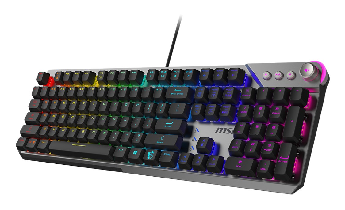 Klawiatura gamingowa czarna US Strike 600 Silent MSI - obrazek 2