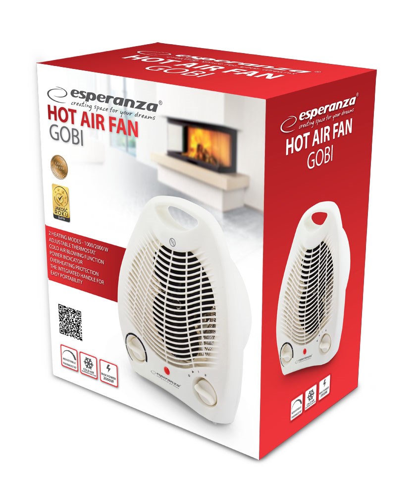 ESPERANZA TERMOWENTYLATOR 1000/2000W GOBI EHH011 - obrazek 2