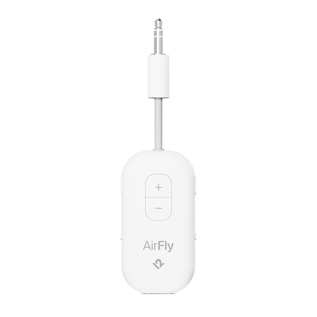Twelve South AirFly Pro 2 - adapter Bluetooth do wejścia 3,5mm jack kompatybilny z AirPods i innymi słuchawkami Bluetooth, do 2 par słuchawek jednocześnie oraz z AUX IN (white)