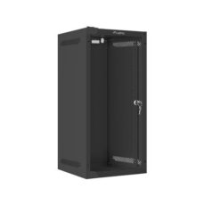 Szafa instalacyjna rack wisząca 10" 12U 280x310 czarna drzwi szklane Lanberg (Flat Pack)