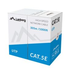 KABEL LAN UTP KAT.5E 305M DRUT CU SZARY CPR FLUKE PASSED LANBERG