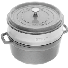 Garnek żeliwny okrągły z wkładem STAUB La Cocotte 40508-819-0 - 3.8 ltr. grafitowy