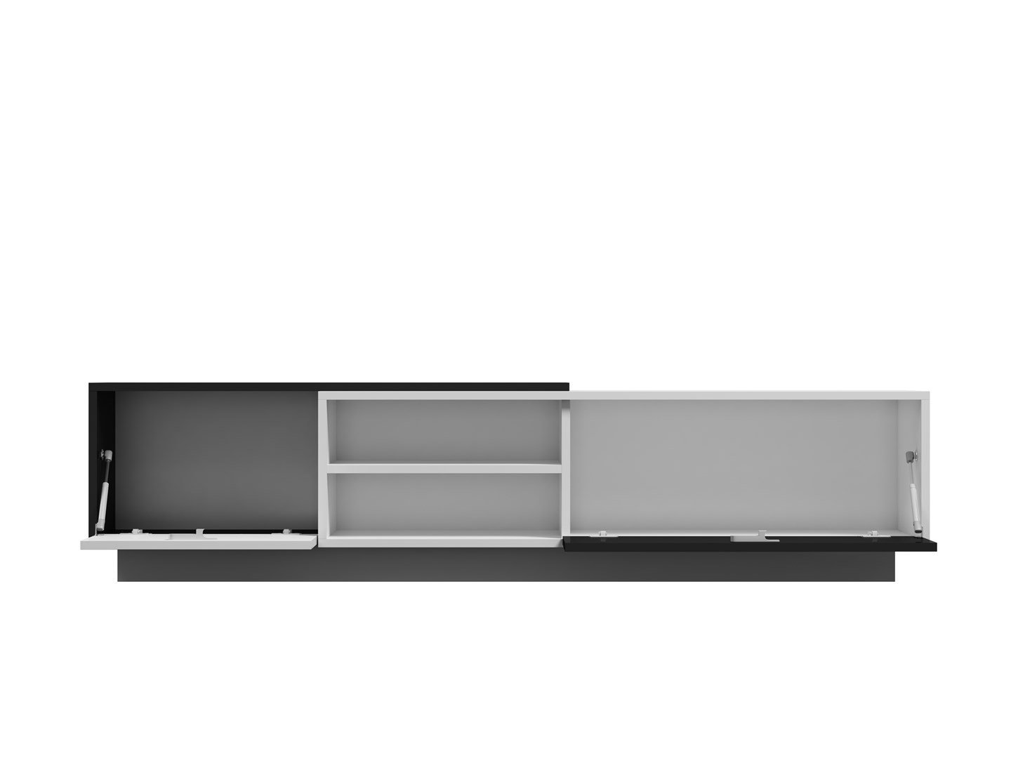Szafka RTV SIGMA1 180 biały/czarny połysk - obrazek 2