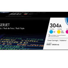 HP 304A zestaw 3 oryginalnych wkładów z tonerem LaserJet: błękitny/purpurowy/żółty