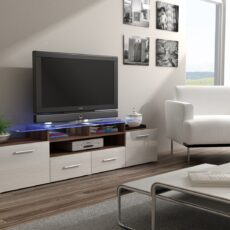 Szafka RTV EVORA 200 śliwa/biały połysk
