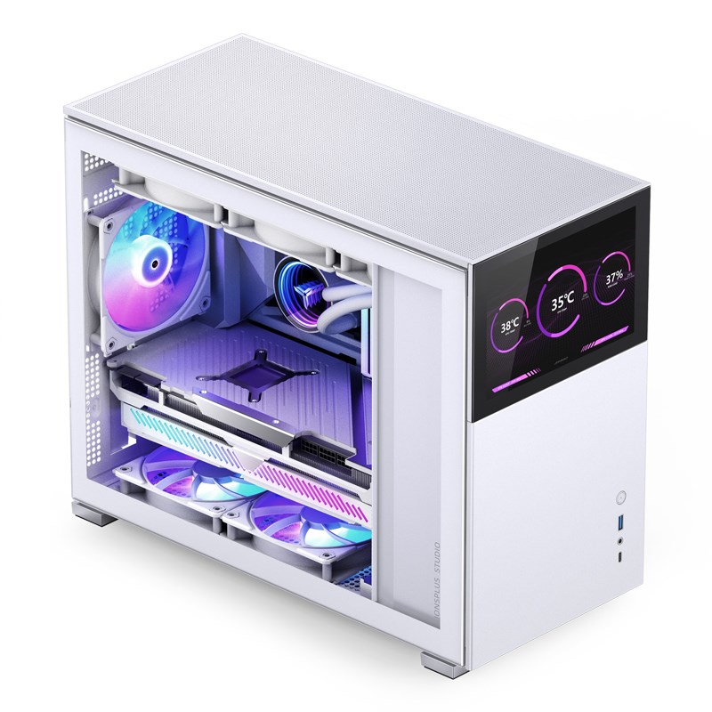 Obudowa Jonsbo D31 Screen Micro-ATX, Szkło Hartowane - biała - obrazek 2