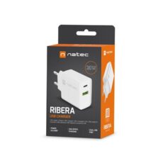 NATEC ŁADOWARKA SIECIOWA RIBERA USB-A + USB-C 20W POWER DELIVERY BIAŁA NUC-2061