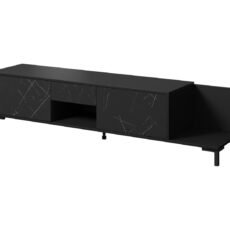 Szafka RTV MARMO 2D1S1K 195x40xH47,5 czarny mat/marmur czarny