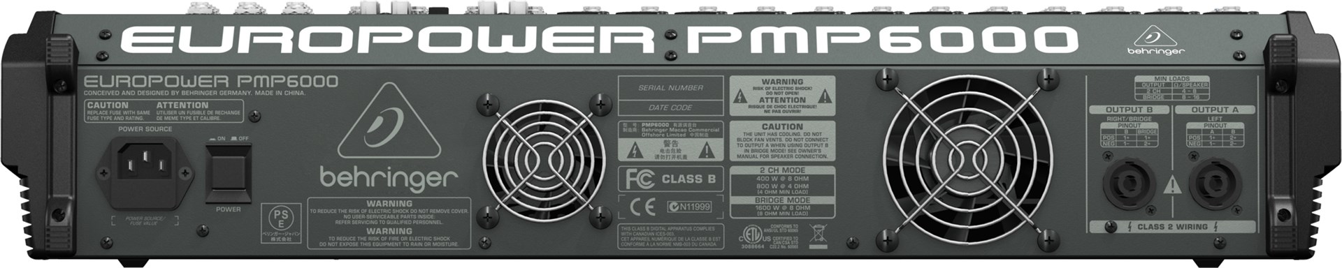 Behringer PMP6000 mikser audio 20 kan. 10 - 200000 Hz Czarny - obrazek 2