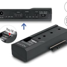 Delock - Kontroler pamięci - Funkcja klonowania - 2.5", 3.5", M.2 (6.4 cm, 8.9 cm) - Karta M.2 (PCIe NVMe i SATA) / SATA SSD - USB-C 3.2 (Gen 2x1)