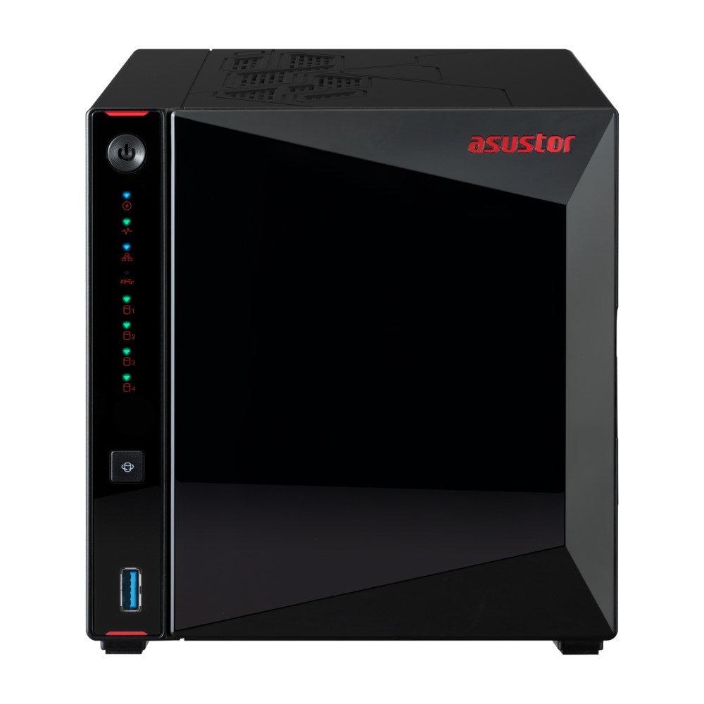 NAS Asustor AS5404T; Tower; 4x (3.5" SATA HDD/ 2.5" SSD); Intel Celeron N5105; 4GB DDR4 SODIMM (max. 16GB), 2x 2.5GbE  4x M.2 2280 NVMe PCIe 3.0, 3x USB 3.2 Gen, 1x HDMI 2.0b