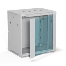ALANTEC Szafa wisząca 19" 12U 600x450, drzwi szklane, kolor szary, do samodzielnego montażu - Flat Pack  (SW-12U-600-450-01-SF)