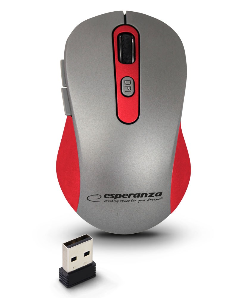 ESPERANZA MYSZ BEZPRZEWODOWA 2.4GHZ ADARA CZERWONA EM131R - obrazek 2