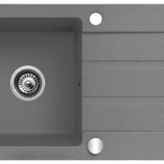 Zlewozmywak granitowy jednokomorowy z ociekaczem Maidsinks 76x44 1B 1D szary beton (Pyragranit; kolor szary)