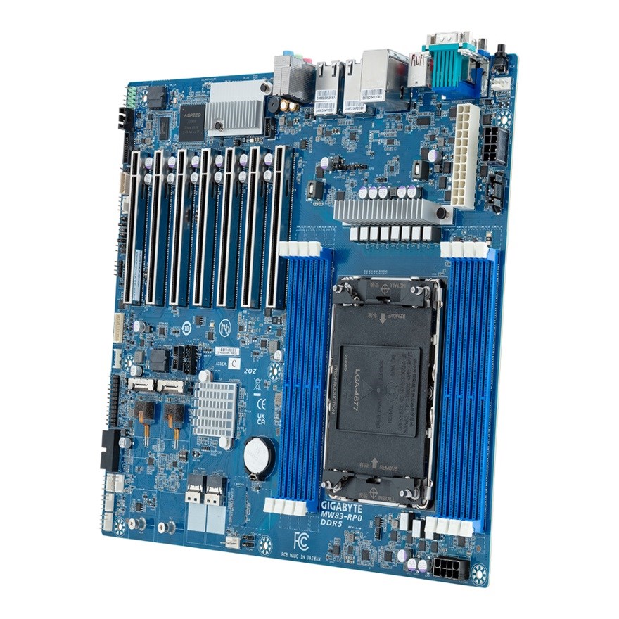 Płyta główna Gigabyte MW83-RP0 1x LGA4677 Intel Xeon W-2400/W-3400 W790 (8x DIMM, 2x SlimSAS (8x SATA), 2xM.2, 2x10Gbe, CEB)