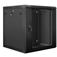 Szafa rack Lanberg WF01-6612-10B (12U; 635mm / 600mm / 600 mm; wisząca; Szklane; 19''; kolor czarny)
