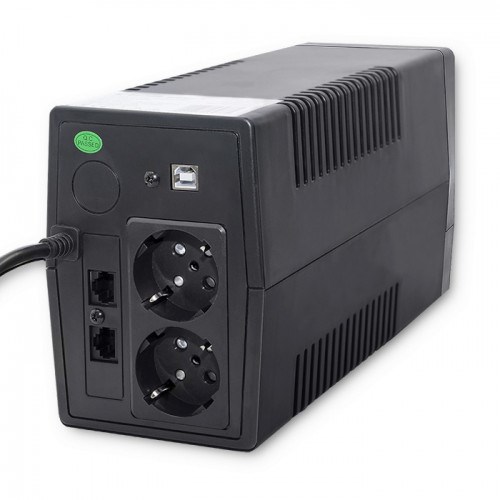 QOLTEC ZASILACZ AWARYJNY UPS 650VA | 360W | LCD | USB | RJ45 - obrazek 2