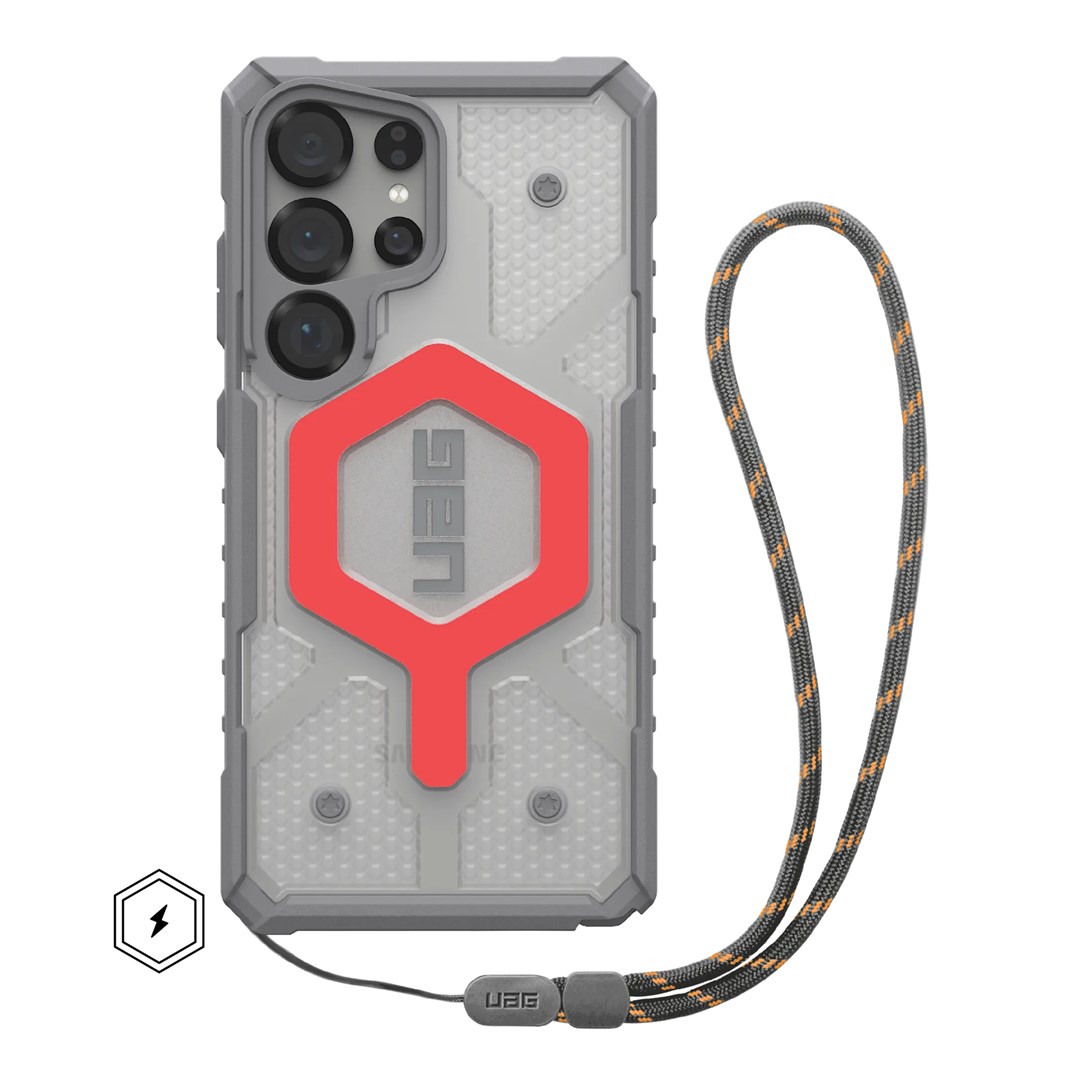 UAG Pathfinder Clear Magnet Bundle - obudowa ochronna do Samsung Galaxy S25 Ultra 5G z wbudowanym modułem magnetycznym oraz smycz na nadgarstek do telefonu (active lava)