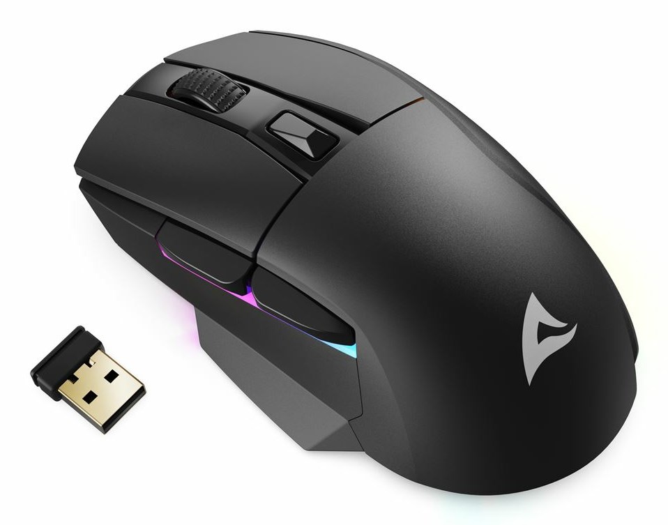 Mysz optyczna RGB Skiller SGM50W czarna + stacja - obrazek 2