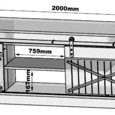 Szafka RTV GRANERO 200x56,7x35 biały/biały połysk