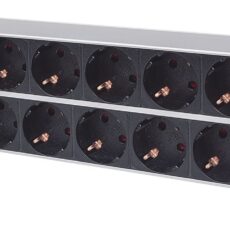 Intellinet 714051 rozdzielacz zasilania PDU 15 x gniazdo sieciowe 2U Aluminium, Czarny