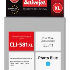 Activejet ACC-581PBNX Tusz (zamiennik do drukarki Canon CLI-581PB XL; Supreme; 11,70 ml; Foto niebieski)