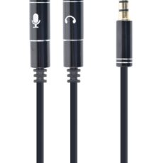 Kabel GEMBIRD CCA-417M (4-Pin, Mini Jack M - 2x Mini Jack F; 0,20m; kolor czarny)