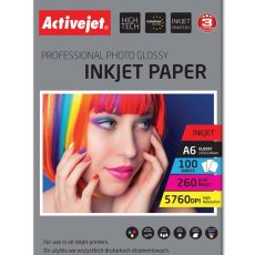 Activejet AP6-260GR100 Papier fotograficzny błyszczący 10x15 (A6; 100 szt.)