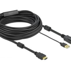 DELOCK KABEL HDMI -> DISPLAYPORT M/M 4K 10M ZASILANY USB CZARNY 85968