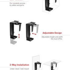 MACLEAN UCHWYT DO KOMPUTERA CZARNY MC-713B