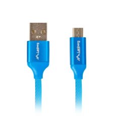 Kabel Lanberg Premium CA-USBM-20CU-0010-BL (USB 2.0 - Micro USB typu B ; 1m; kolor niebieski)
