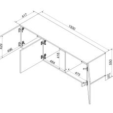 Szafka RTV 3D ALMA 150x41,5xH55 kaszmir