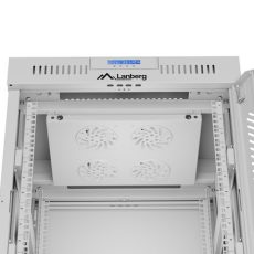 LANBERG SZAFA RACK STOJĄCA 19" 15U 600X600 SZARA DRZWI SZKLANE LCD V2 (FLAT PACK)