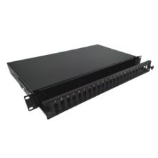 Alantec Przełącznica światłowodowa 24xSC duplex / 24xLC quad 19" 1U z płytą czołową oraz akcesoriami montażowymi (dławiki, opaski), wysuwalna (FOP-1U-24SCD-C)