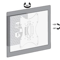 Uchwyt ścienny do telewizora Maclean MC-501B (Obrotowy, ścienne, Uchylny - 42"; max. 30kg)