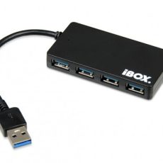 Hub IBOX USB 3.0 CZARNY 4-PORTY, SLIM IUH3F56 (4x USB 3.0; kolor czarny)