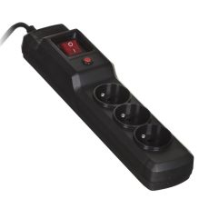 Listwa przeciwprzepięciowa Activejet COMBO 3gn/1,5m/cz (10A; 2300W) 1,5m; kolor czarny