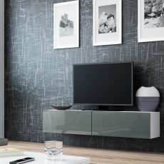 Szafka RTV VIGO '140' 30/140/40 biały/ szary połysk