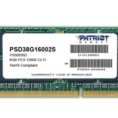 Pamięć Patriot Memory Signature PSD38G16002S (DDR3 SO-DIMM; 1 x 8 GB; 1600 MHz; CL11)