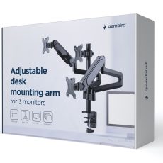 GEMBIRD BIURKOWE REGULOWANE RAMIĘ/UCHWYT NA 3 MONITORY 17-27, VESA 100X100MM, DO 7 KG
