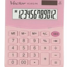 VECTOR KALKULATOR BIUROWY, KAV VC-812 PK, RÓŻOWY