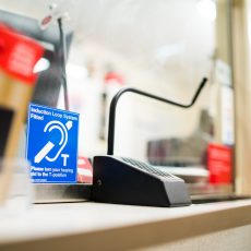 CONTACTA INTERKOM STS-K035-G-LH. SYSTEM INTERKOMOWY Z PĘTLĄ INDUKCYJNĄ, MIKROFON DLA KLIENTÓW - NA SZYJCE ZAKRZYWIONEJ W LEWO