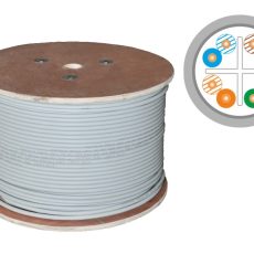 Q-LANTEC Kabel F/UTP kat.6, sieciowy, skrętka, PVC, Eca 4PR, 1Gb/s (10Gb/s do 55m), szary, 305m (KIF6PVC305Q)