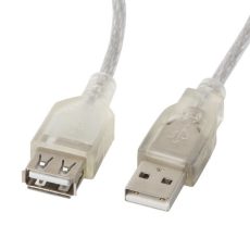 Kabel Lanberg CA-USBE-12CC-0018-TR (USB 2.0 M - USB 2.0 F; 1,8m; kolor biały)