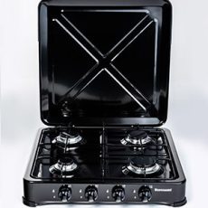 Kuchenka gazowa nastawna 4-palnikowa Ravanson K-04TB (czarny) (WYPRZEDAŻ)