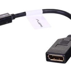 Adapter Lanberg AD-0003-BK (Mini DisplayPort M - DisplayPort F; 0,10m; kolor czarny)