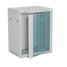 ALANTEC Szafa wisząca 19" 15U 600x450, drzwi szklane, kolor szary, do samodzielnego montażu - Flat Pack (SW-15U-600-450-01-SF)